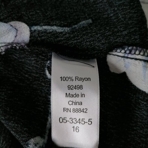 Ellos Women's Black Cap Sleeve Floral Tie-Front Silhouette Maxi Dress Size 16 - Picture 7 of 8